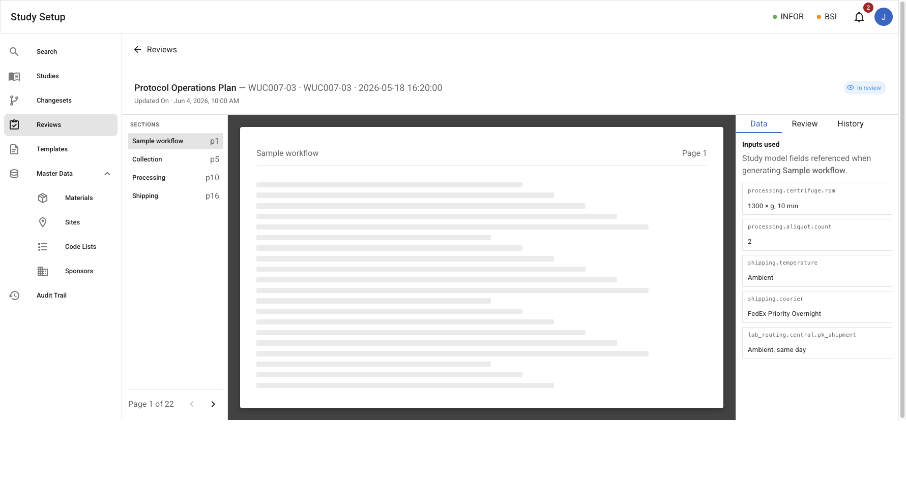 Review document view