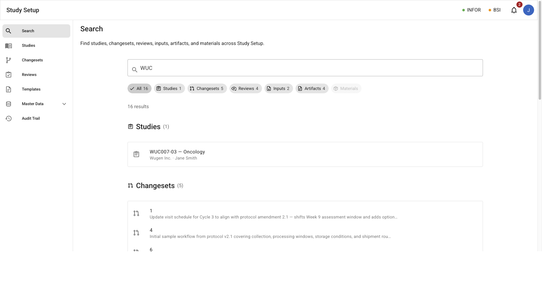 Search results